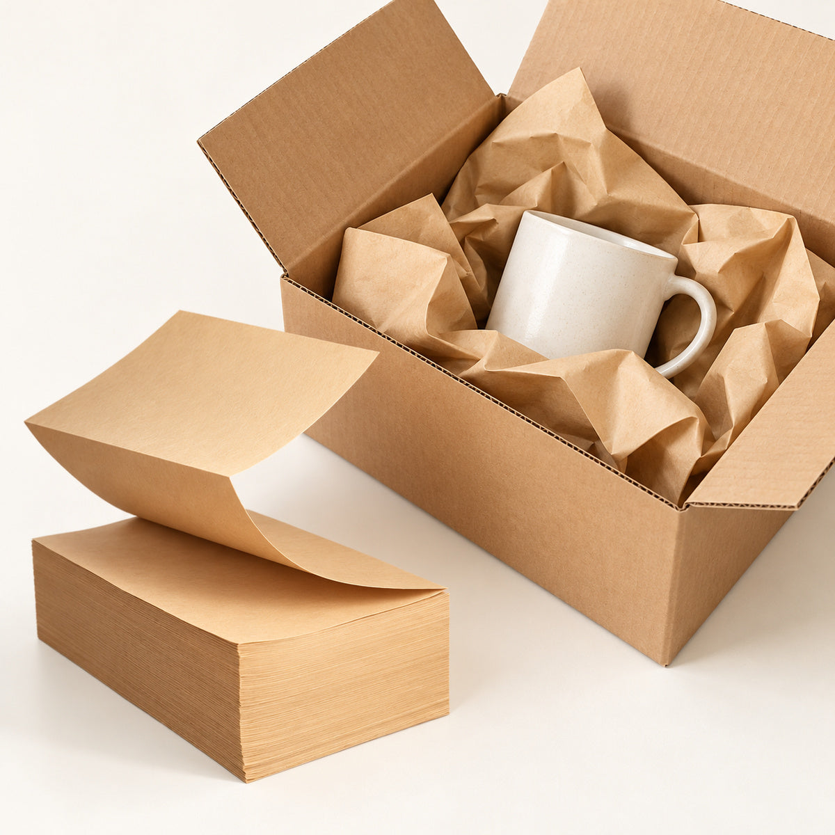 Z-fold cushioning paper 60gsm 380 x190mm 500m - packing scene