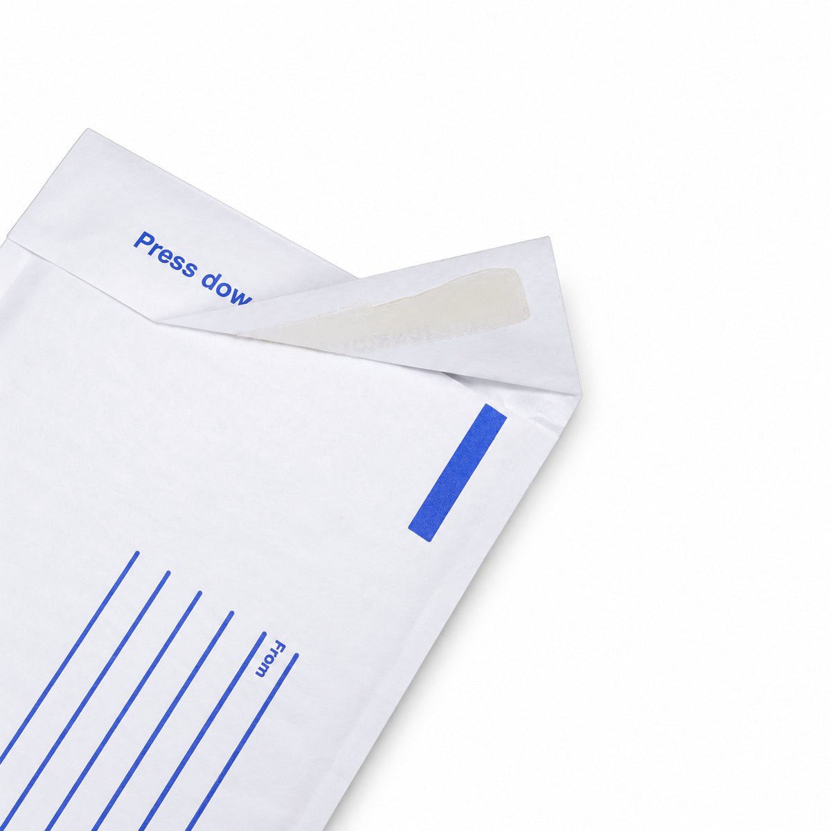 White kraft padded envelope 160 x 230mm printed - open