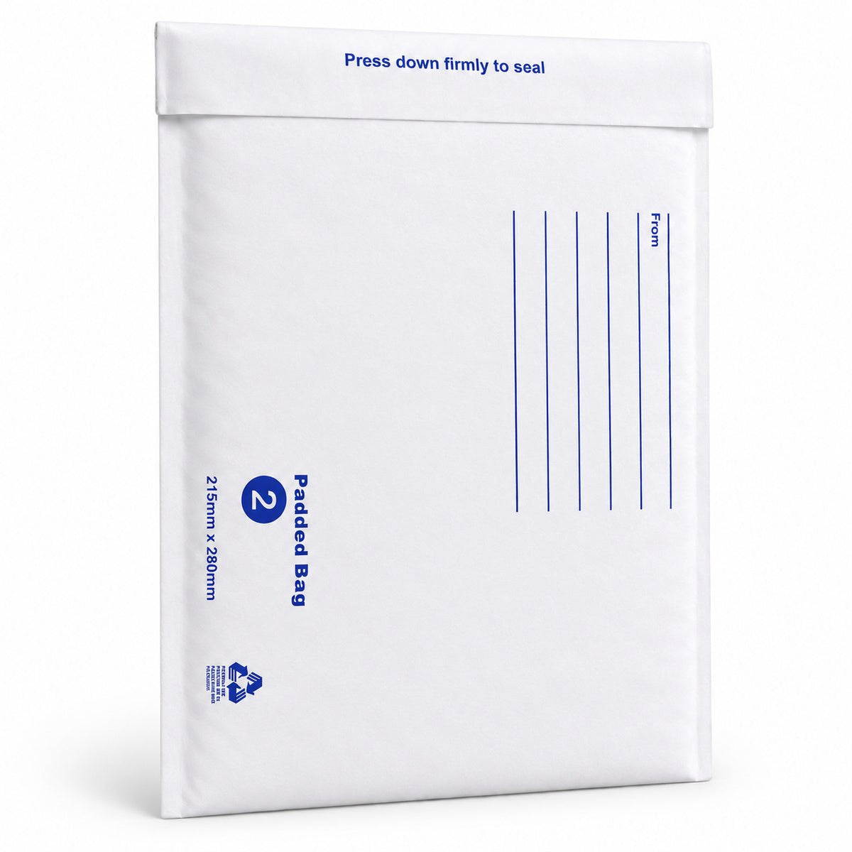 White kraft padded envelope 215 x 280mm printed - main