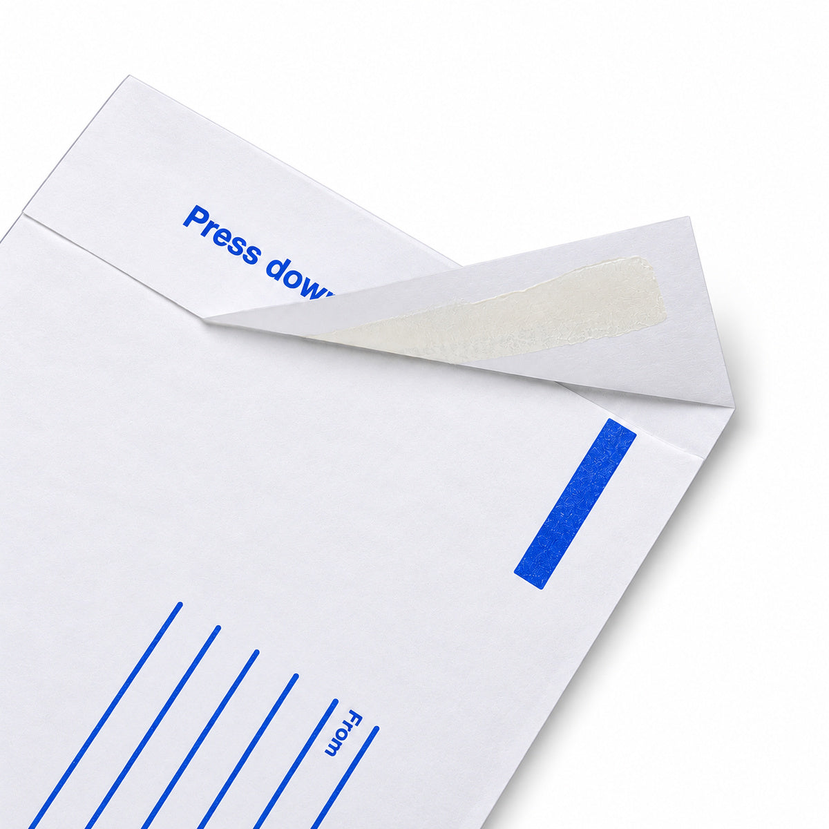 White kraft padded envelope 215 x 280mm printed - seal detail