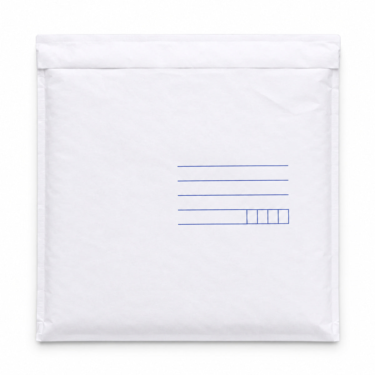 White kraft padded envelope 215 x 280mm printed - reverse