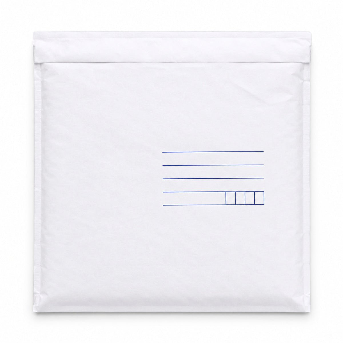 White kraft padded envelope 215 x 280mm printed - reverse