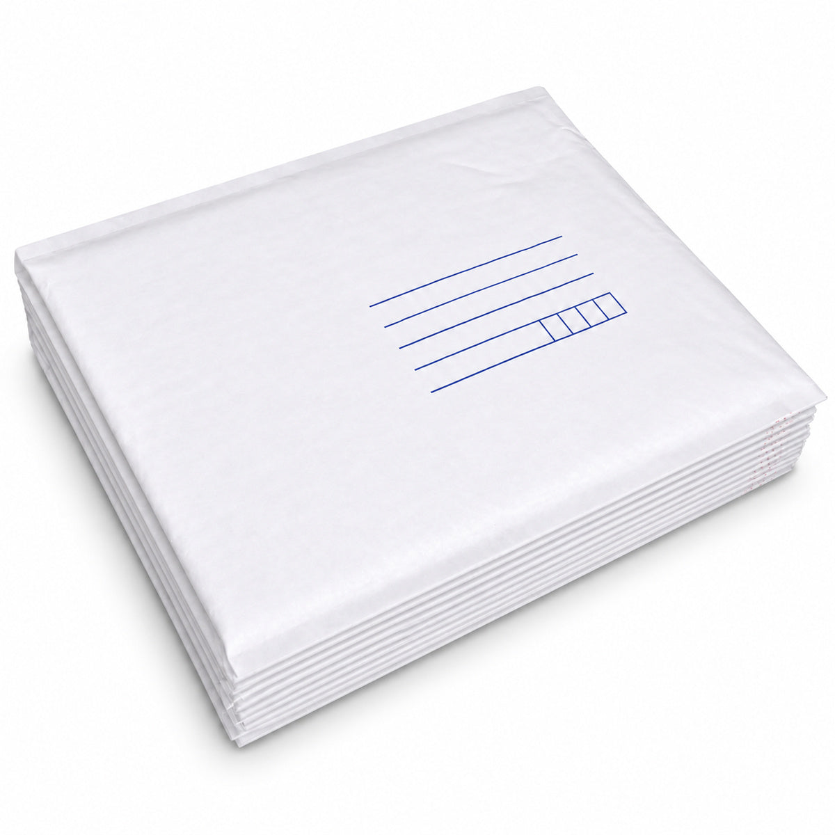 White kraft padded envelope 215 x 280mm printed - stack