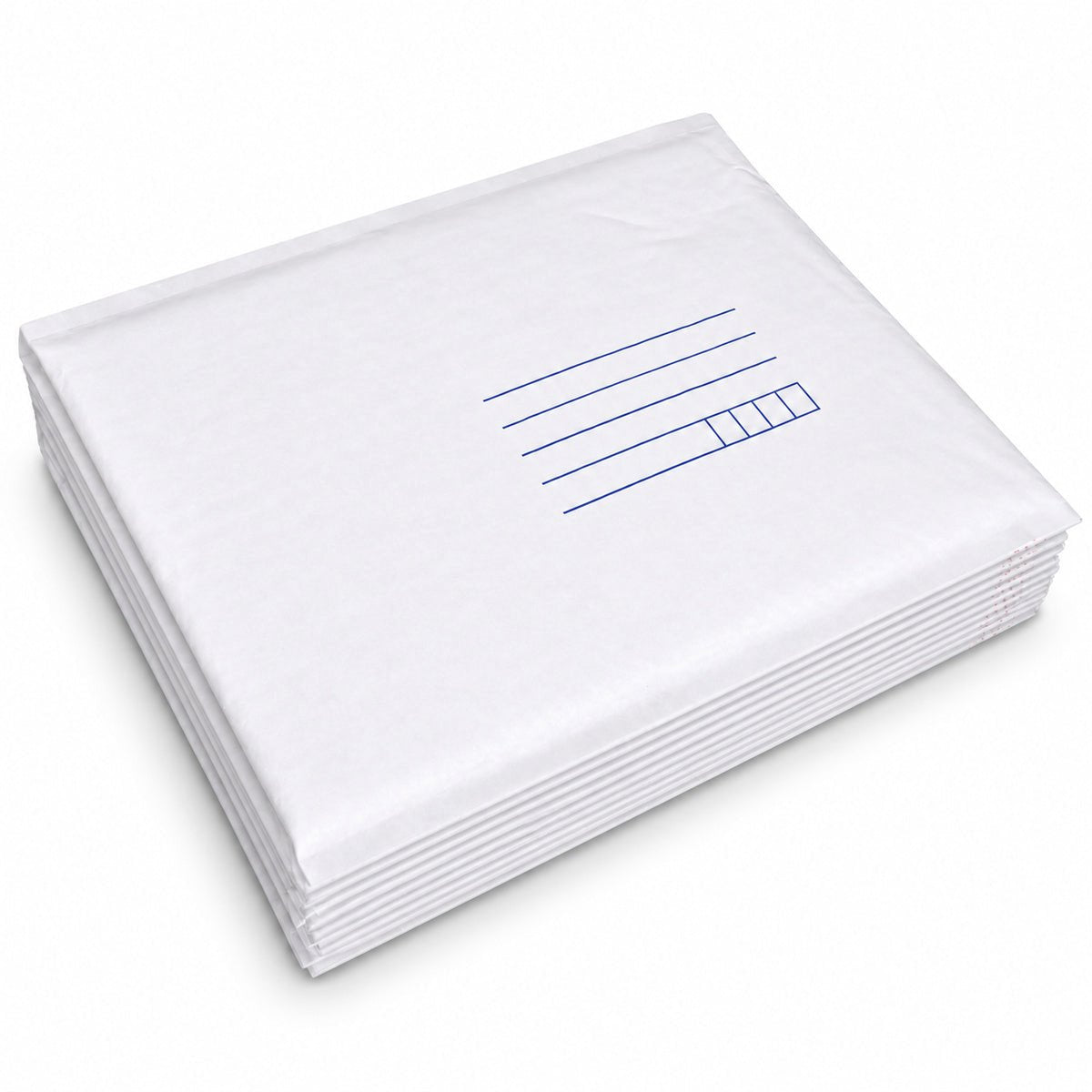 White kraft padded envelope 215 x 280mm printed - stack