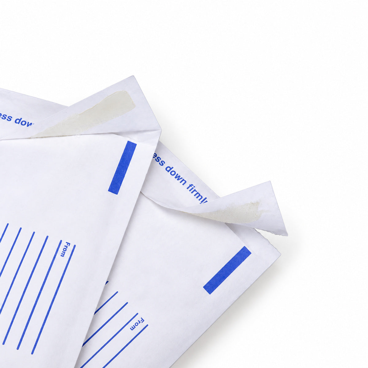 White kraft padded envelope 235 x 350mm printed - open