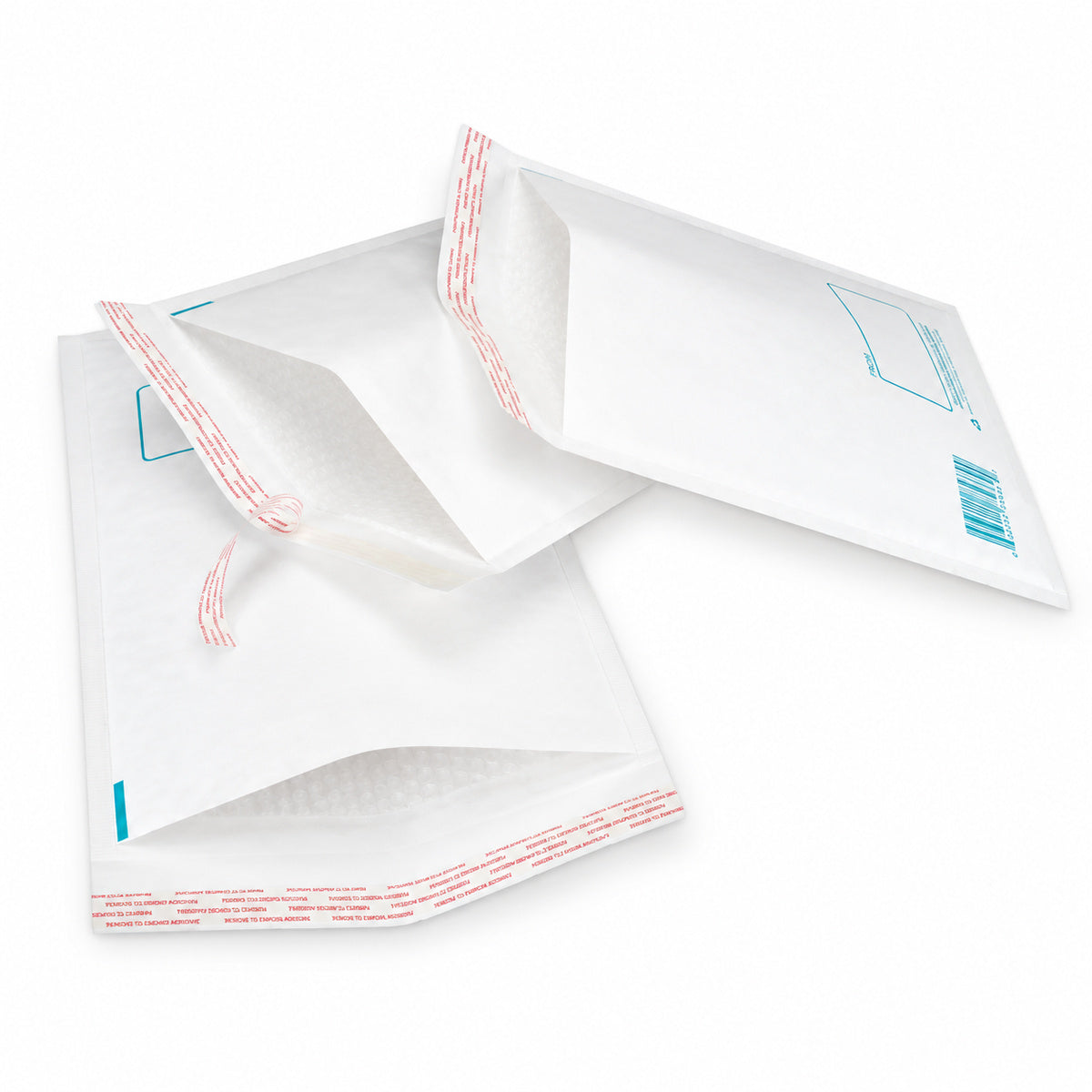 White kraft padded envelope 300 x 400mm printed - open