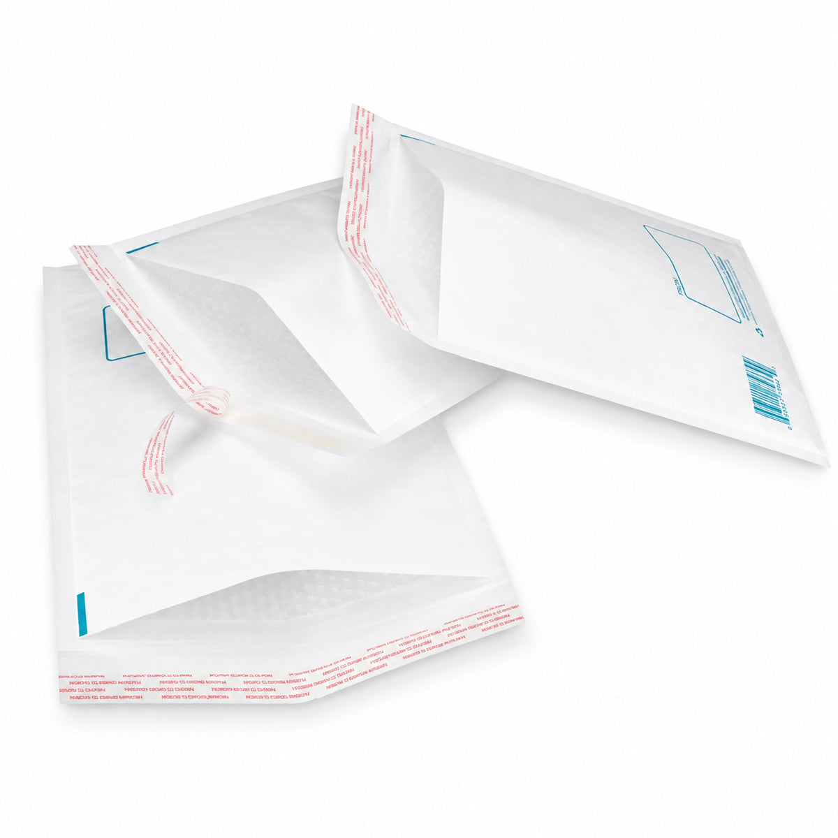 White kraft padded envelope 360 x 480mm printed - open