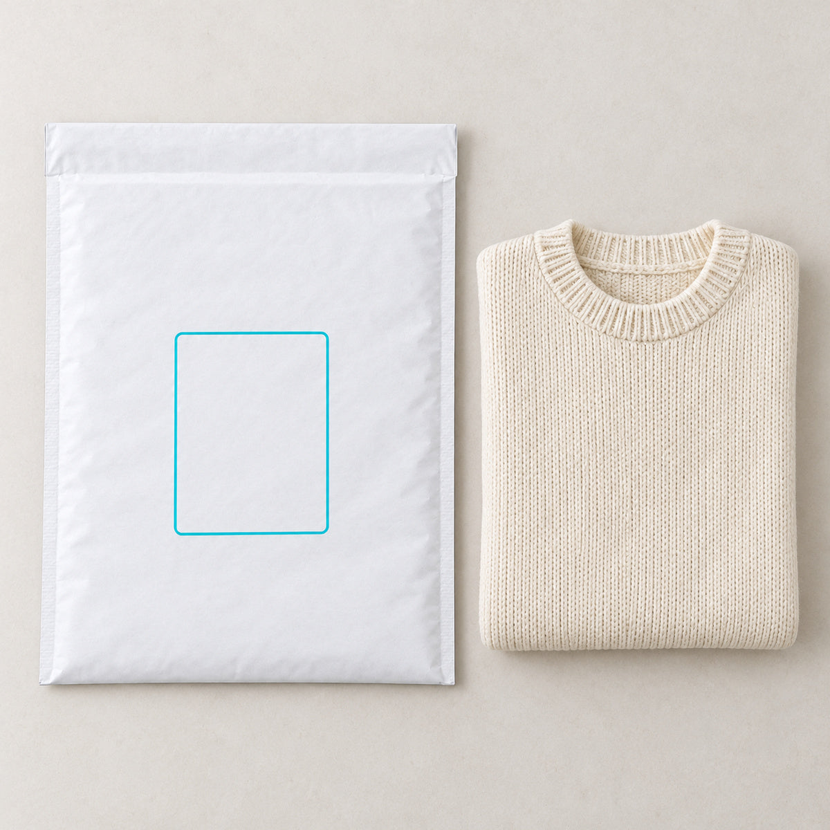White kraft padded envelope 360 x 480mm printed - use pack