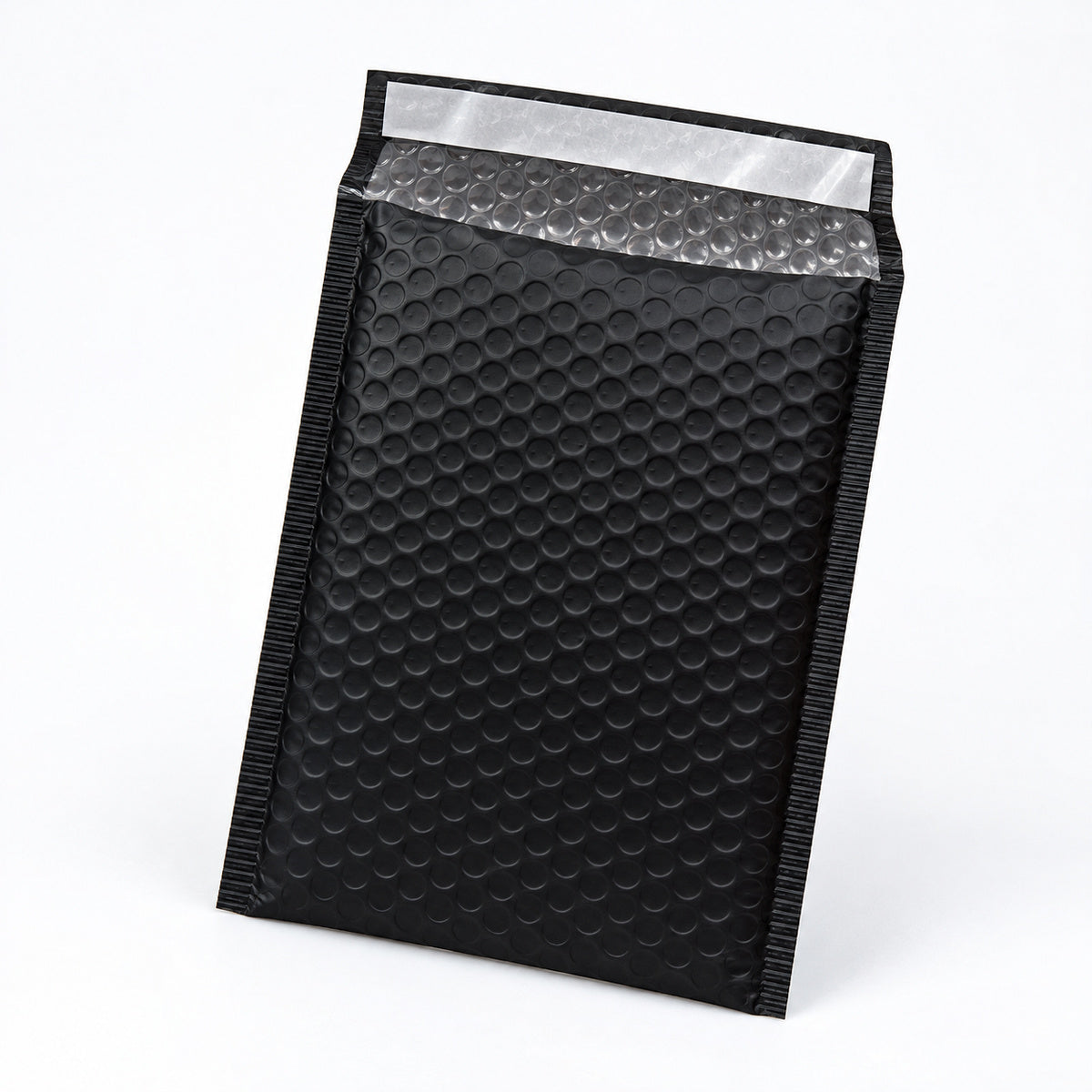 Matte Black metallic bubble mailer 160 x 230mm - 02-open