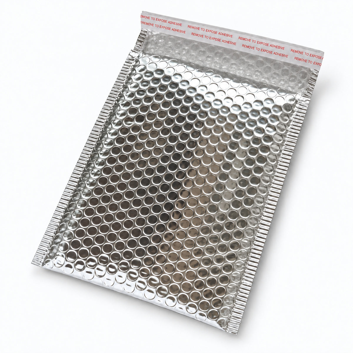 Silver metallic bubble mailer 260 x 380mm - 02-open