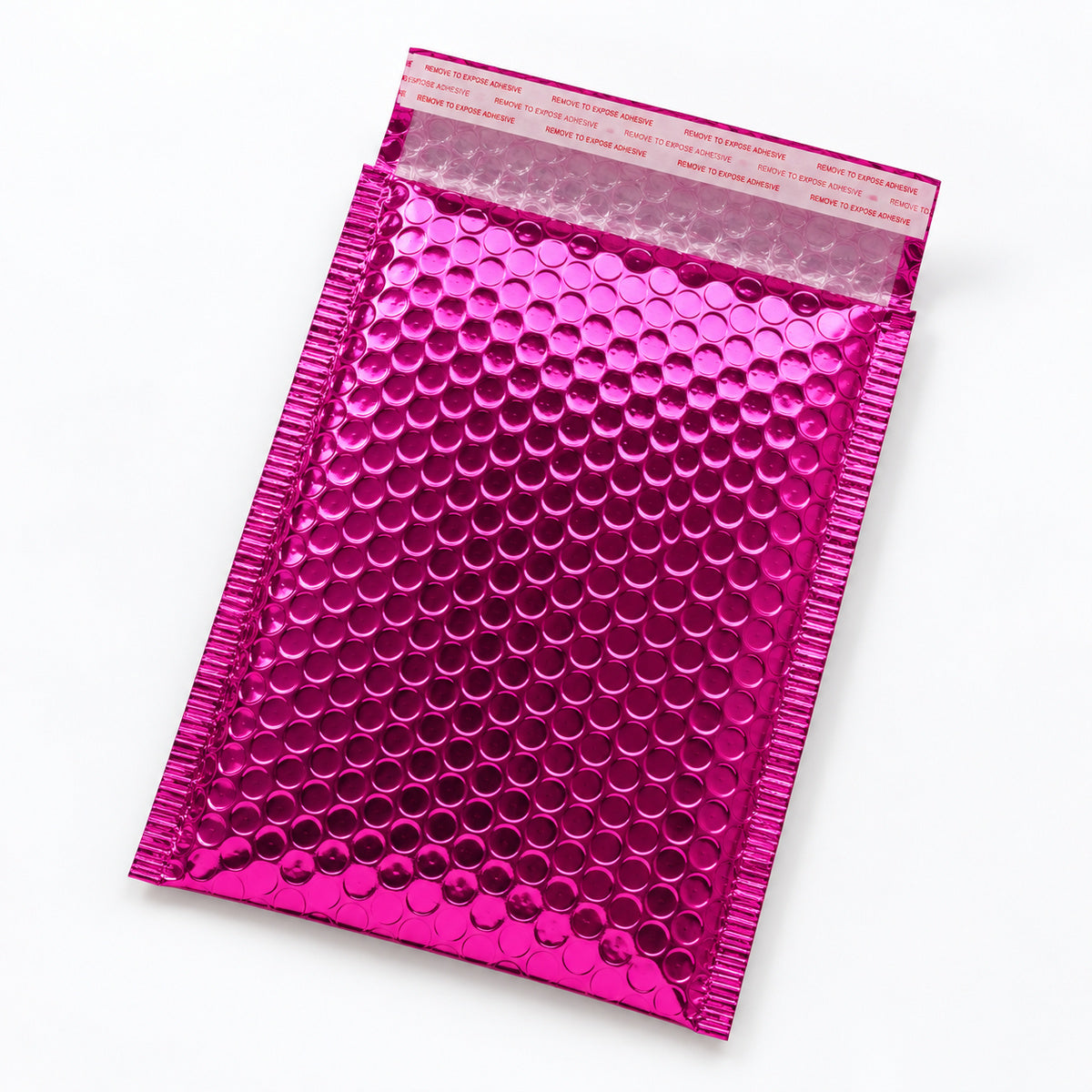 Pink metallic bubble mailer 210 x 290mm - 02-open