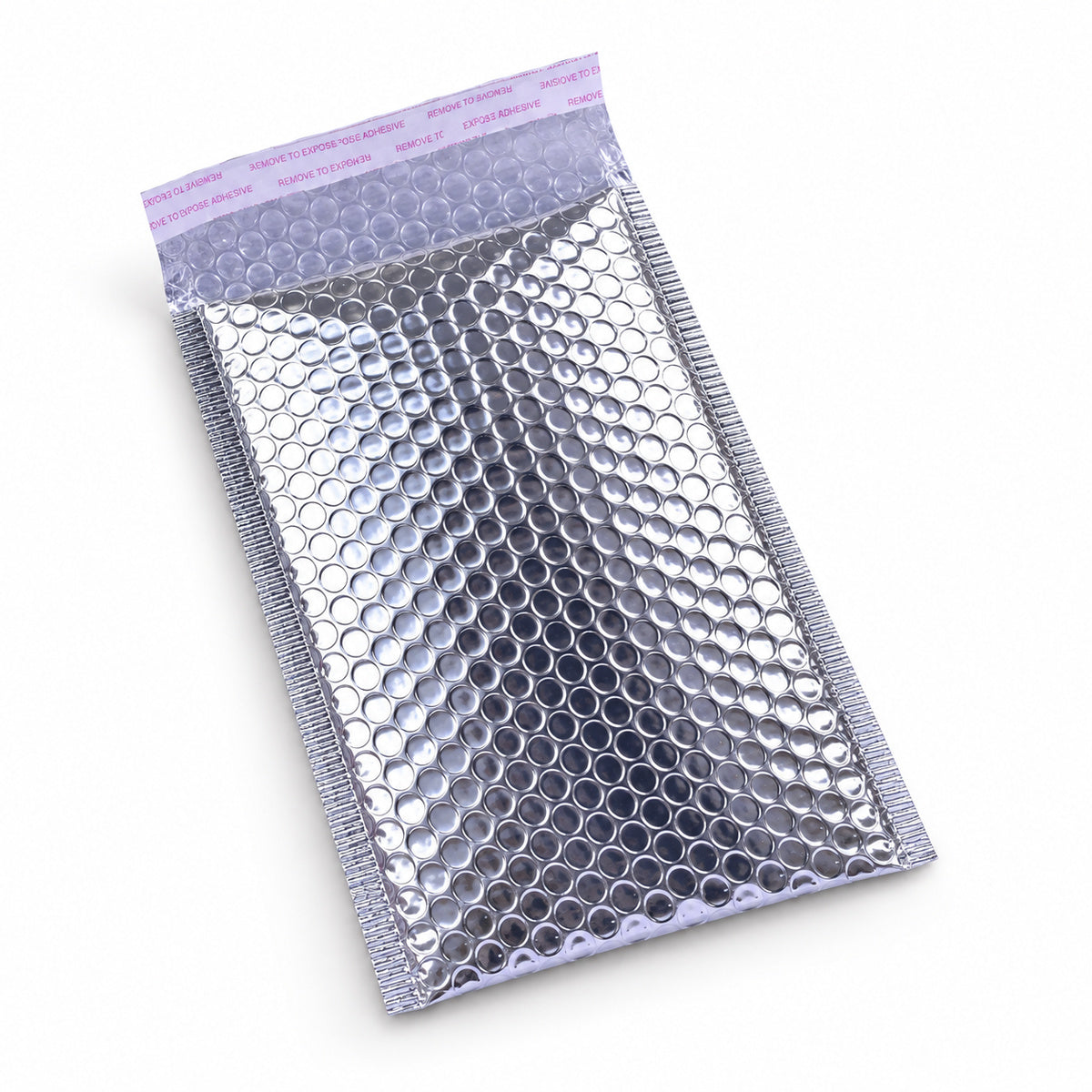 Silver metallic bubble mailer 100 x 180mm - 02-open