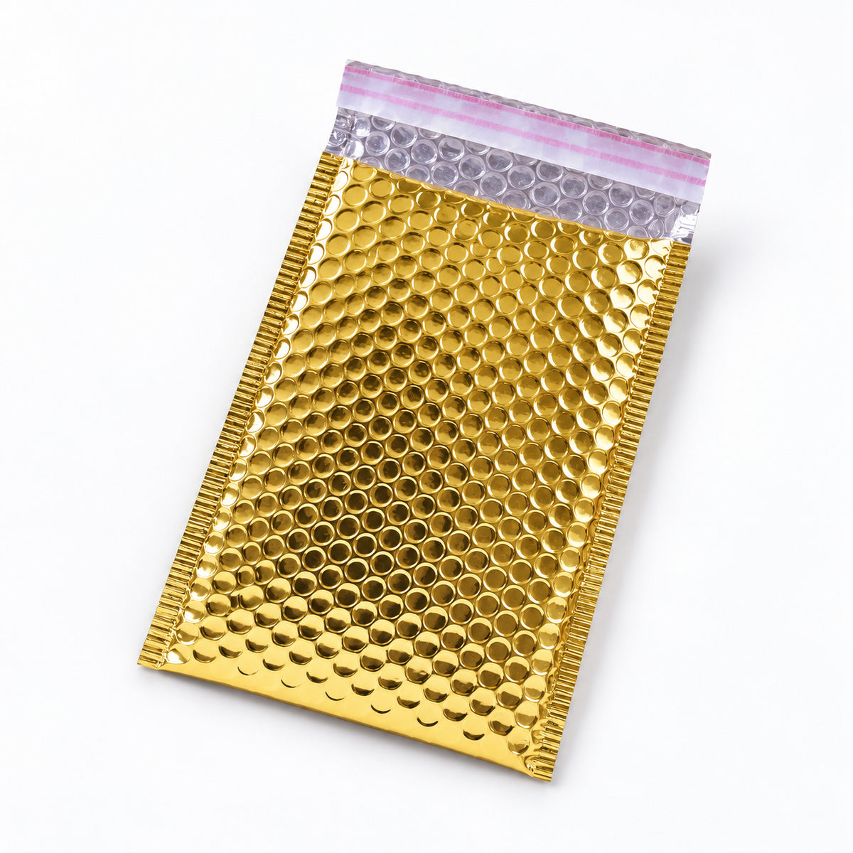 Gold metallic bubble mailer 100 x 180mm - 02-open