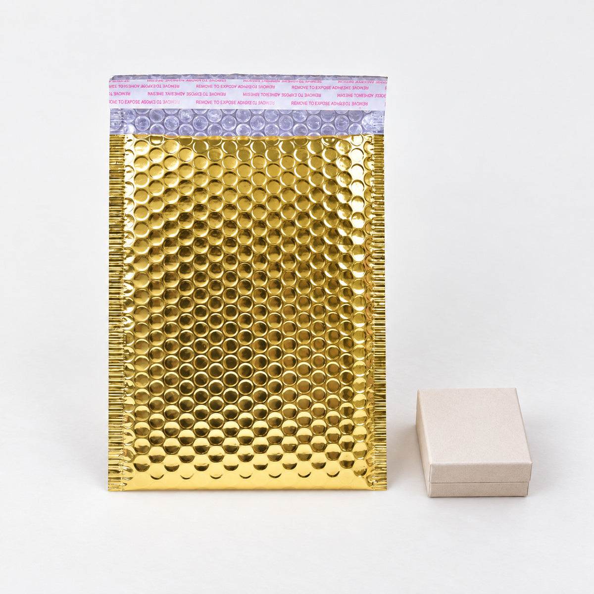 Gold metallic bubble mailer 100 x 180mm - 06-use-gift