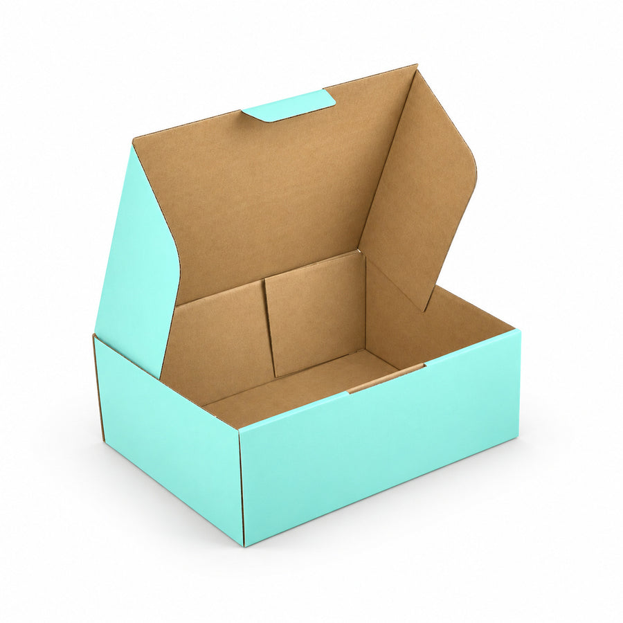 310 x 230 x 105mm A4 Die cut Mint Blue Mailing Box B325