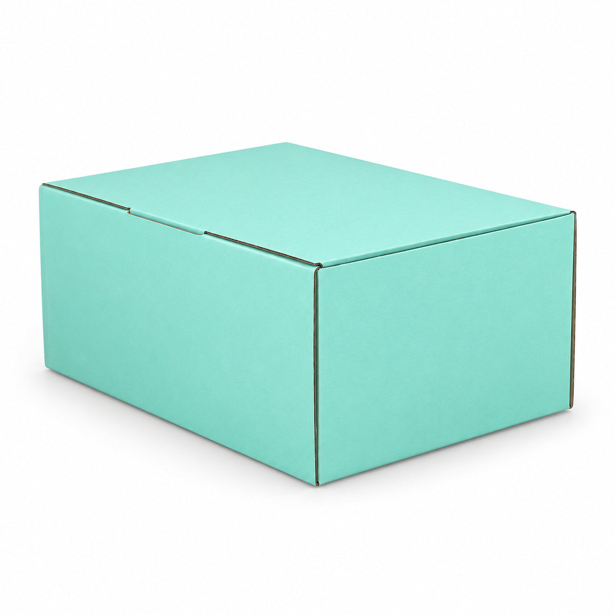 B347 220 x 160 x 100mm mint blue diecut mailing box – closed hero