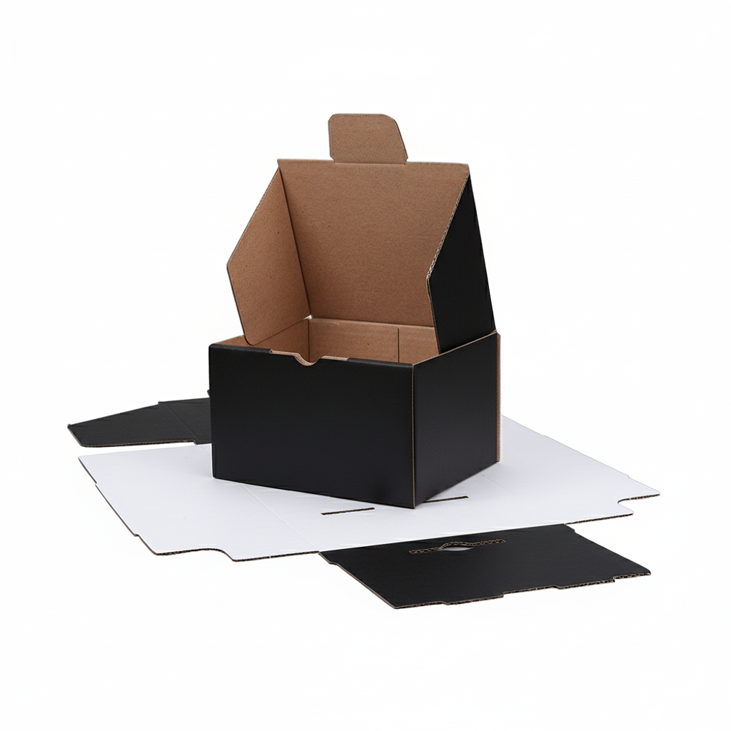 Black Diecut Mailing Box 125 x 100 x 75mm Black B133