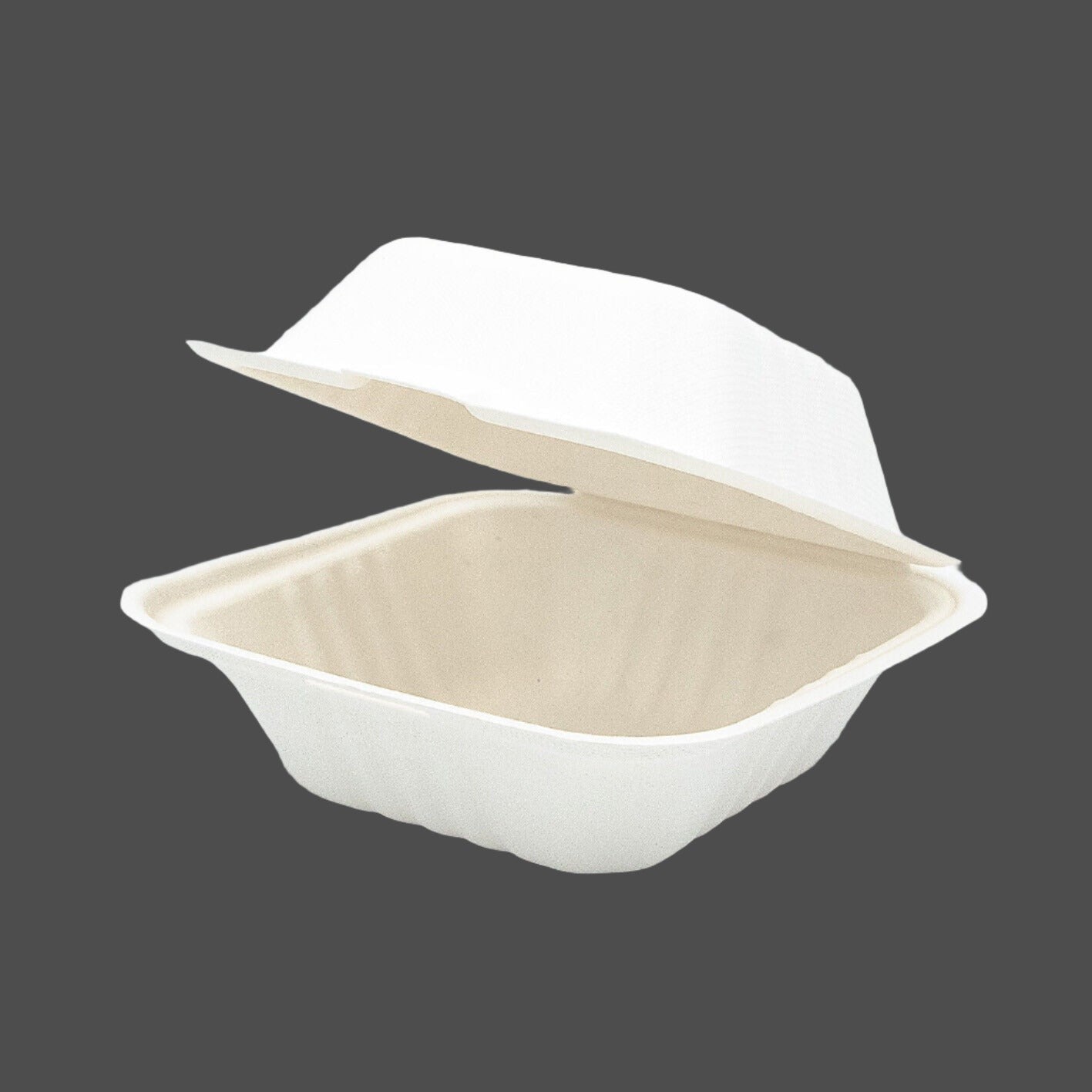 6 x 6 x 3 Sugarcane Clamshell Compostable Takeaway Food Containers 663 x500