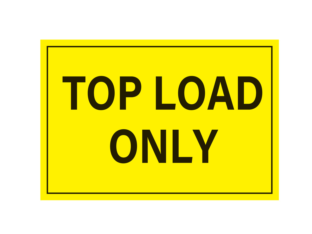 Top Load Only Labels 100 x 150mm Yellow Sticker