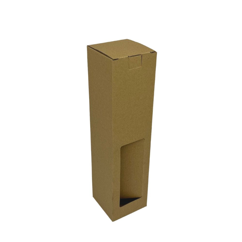 85 x 85 x 340mm Brown Single Wine Box B409 - eBPak