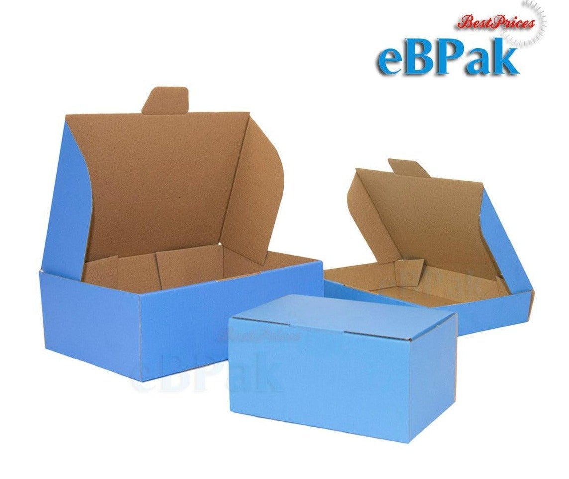 220 x 145 x 35mm Diecut Blue Mailing Box