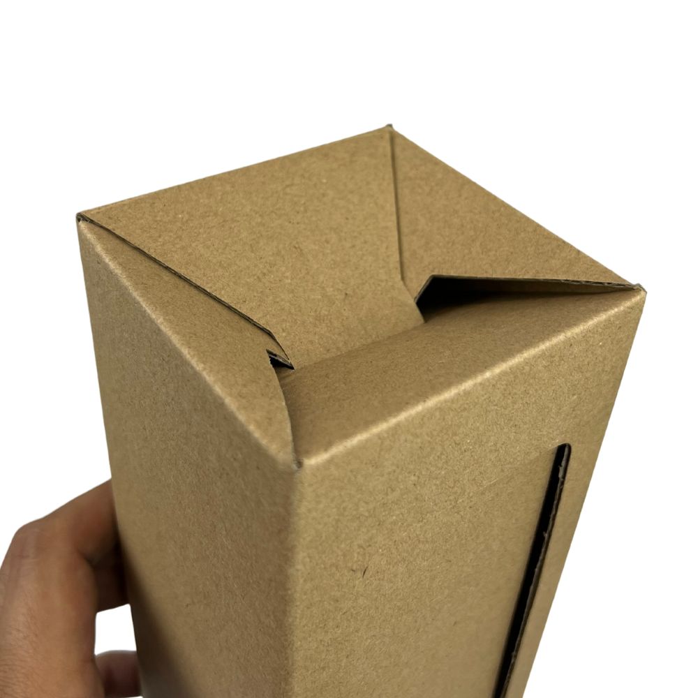85 x 85 x 340mm Brown Single Wine Box B409 - eBPak