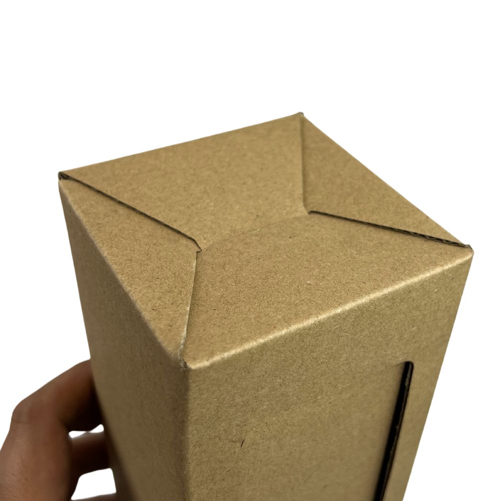 85 x 85 x 340mm Brown Single Wine Box B409 - eBPak