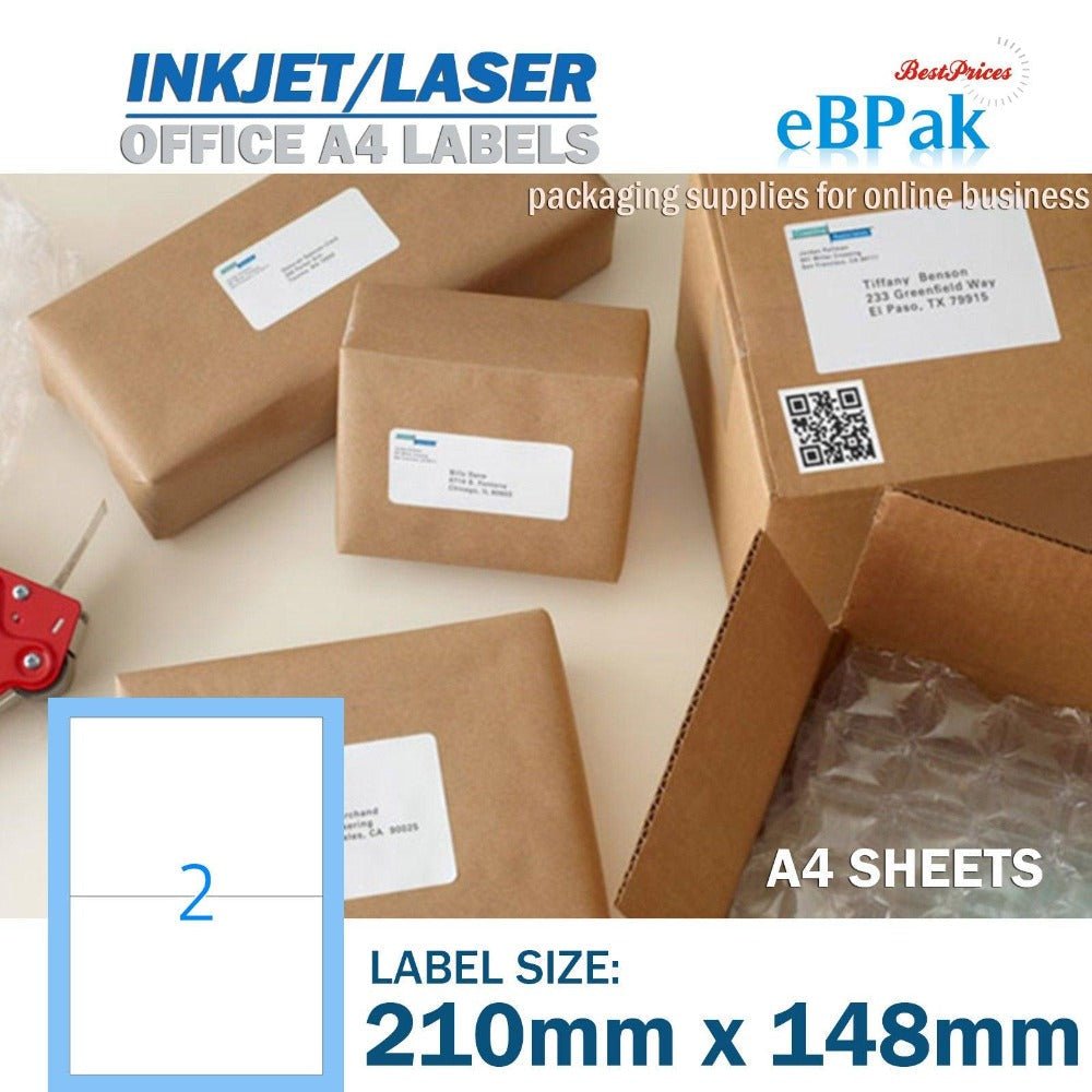 105 x 148mm Address label A4 Peel & Paste 4UP