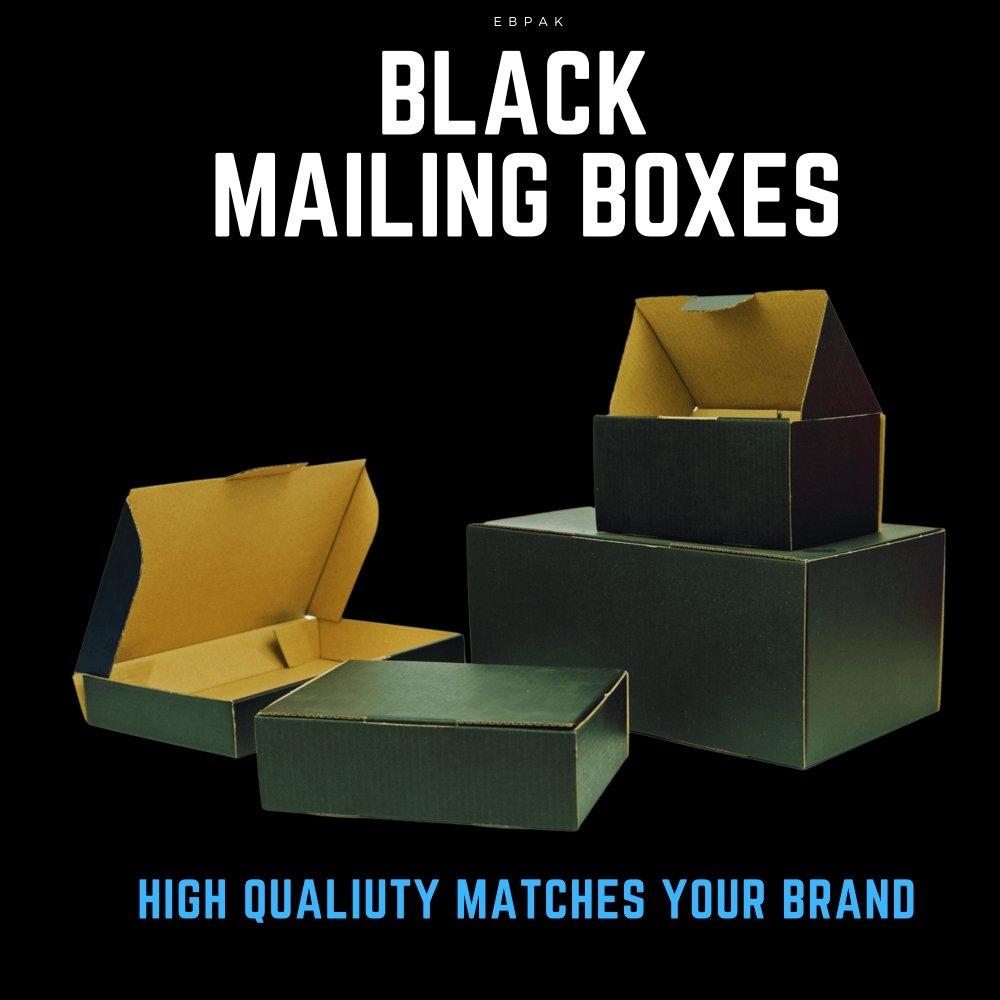 174 x 128 x 53mm Black Mailing Box Diecut B71