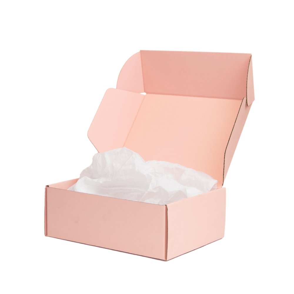 Boxmore A4 Mailing Box 310 x 230 x 105mm Rose Pink Tuck Front