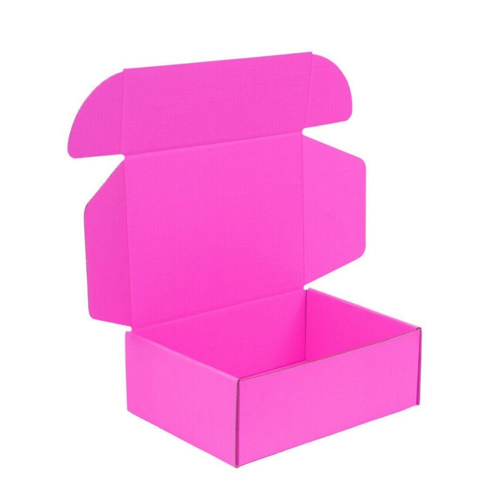 Boxmore A4 Mailing Box 310 x 230 x 105mm Full Hot Pink Tuck Front