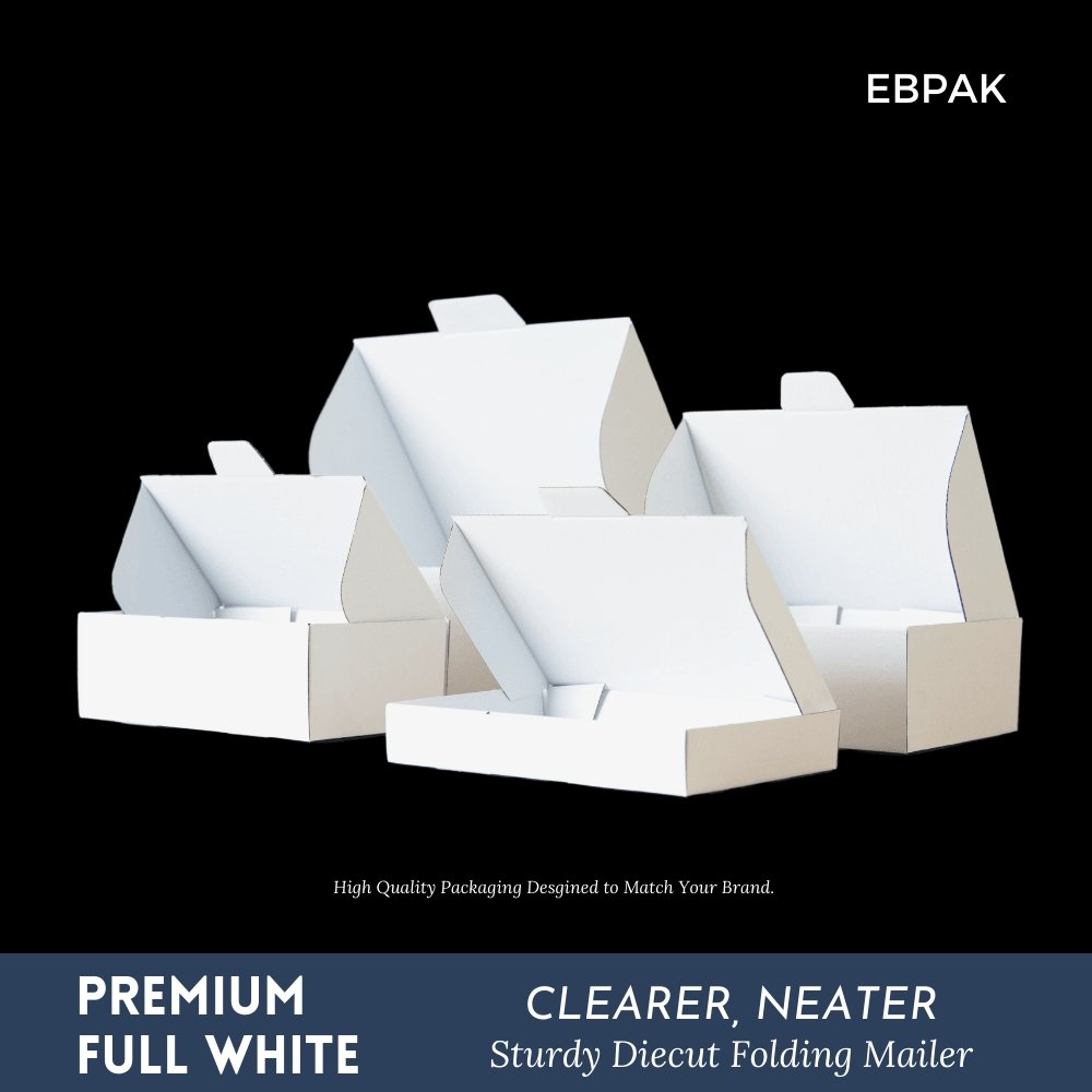 Full White Mailing Box B288 240 x 125 x 75mm Diecut