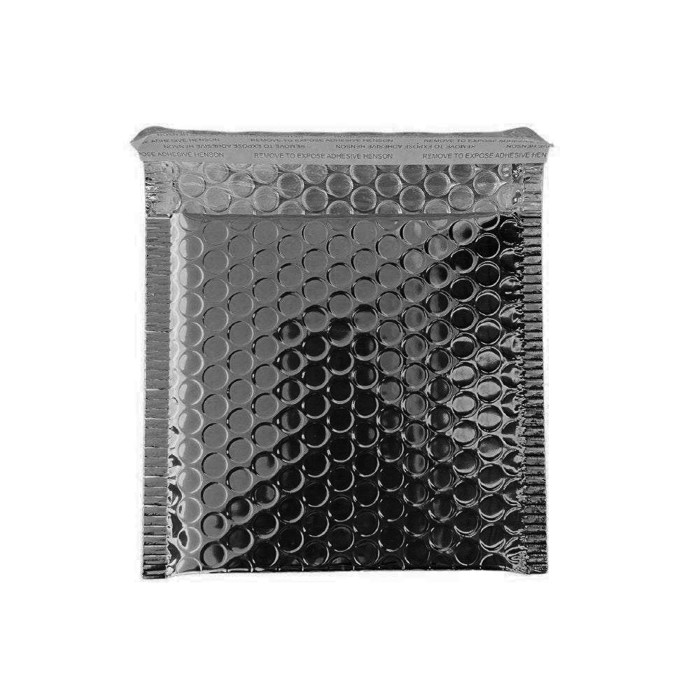 Metallic Bubble Mailer 00 130 x 130mm Glossy Black - eBPak