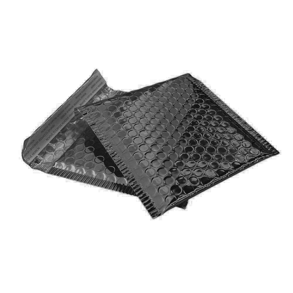 Metallic Bubble Mailer 00 130 x 130mm Glossy Black - eBPak
