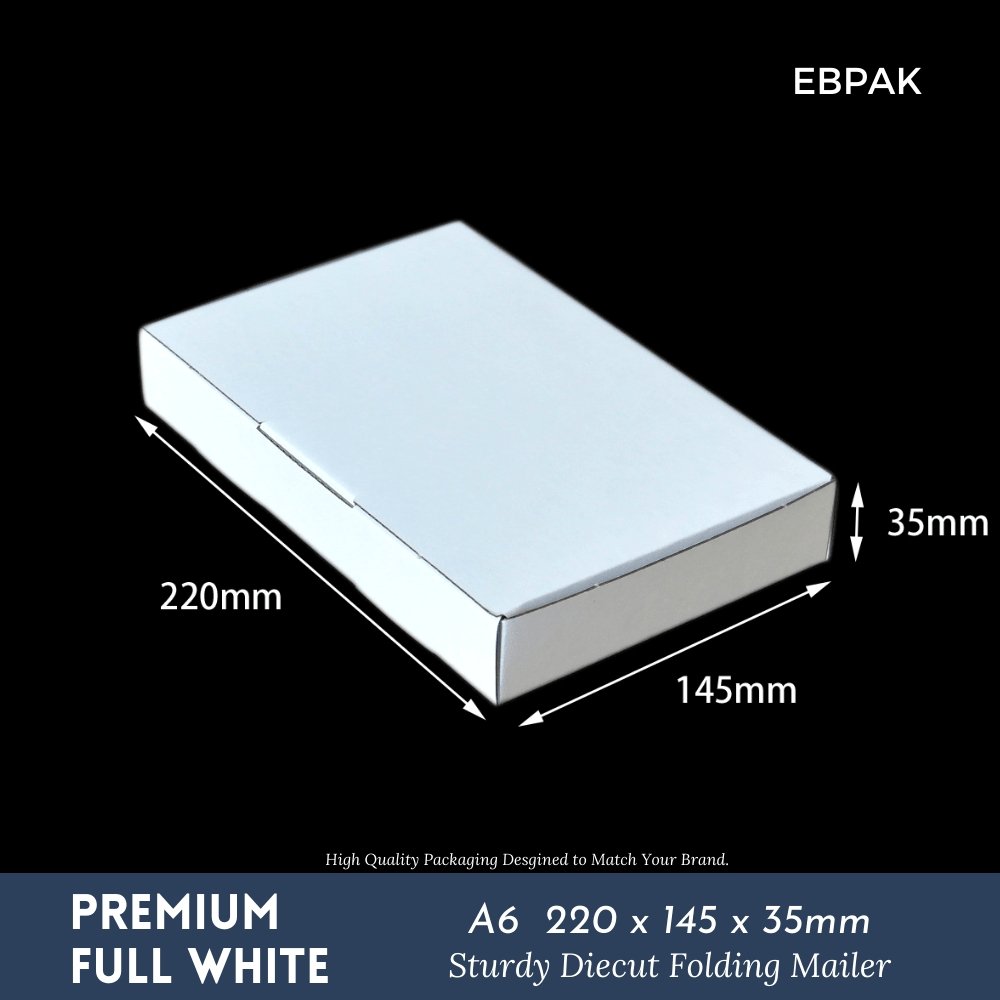 Full White Mailing Box 220 x 145 x 35mm B290