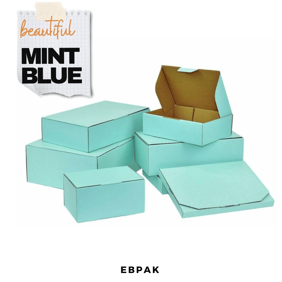 Mint Blue Mailing Box Diecut eCommerce Mailer BoxMore