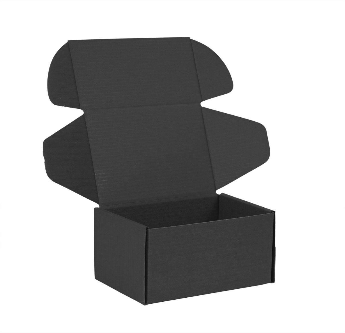 Premium Full Black Tuck Mailing Box 220 x 160 x 100mm