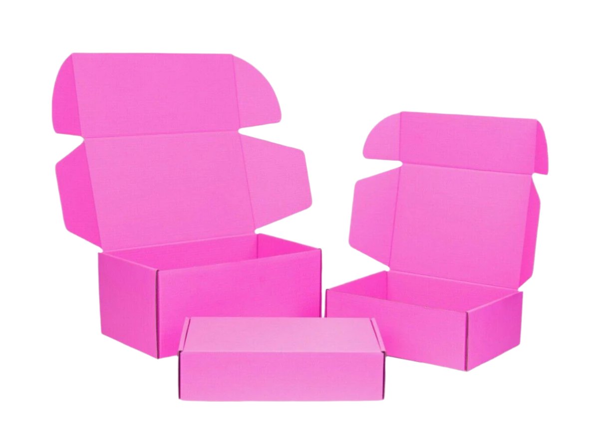 Premium Full Hot Pink Tuck Mailing Box 220 x 160 x 77mm B262 BoxMore
