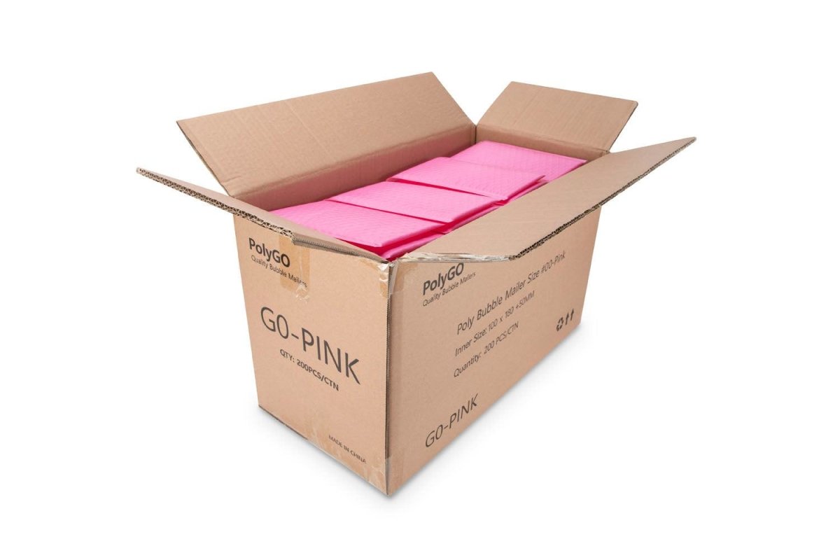 Rose Pink Poly Bubble Mailer G0 100mm x 180mm