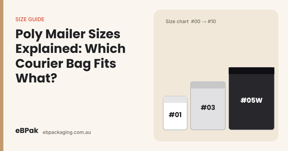 Poly mailer sizes explained: courier bag size chart