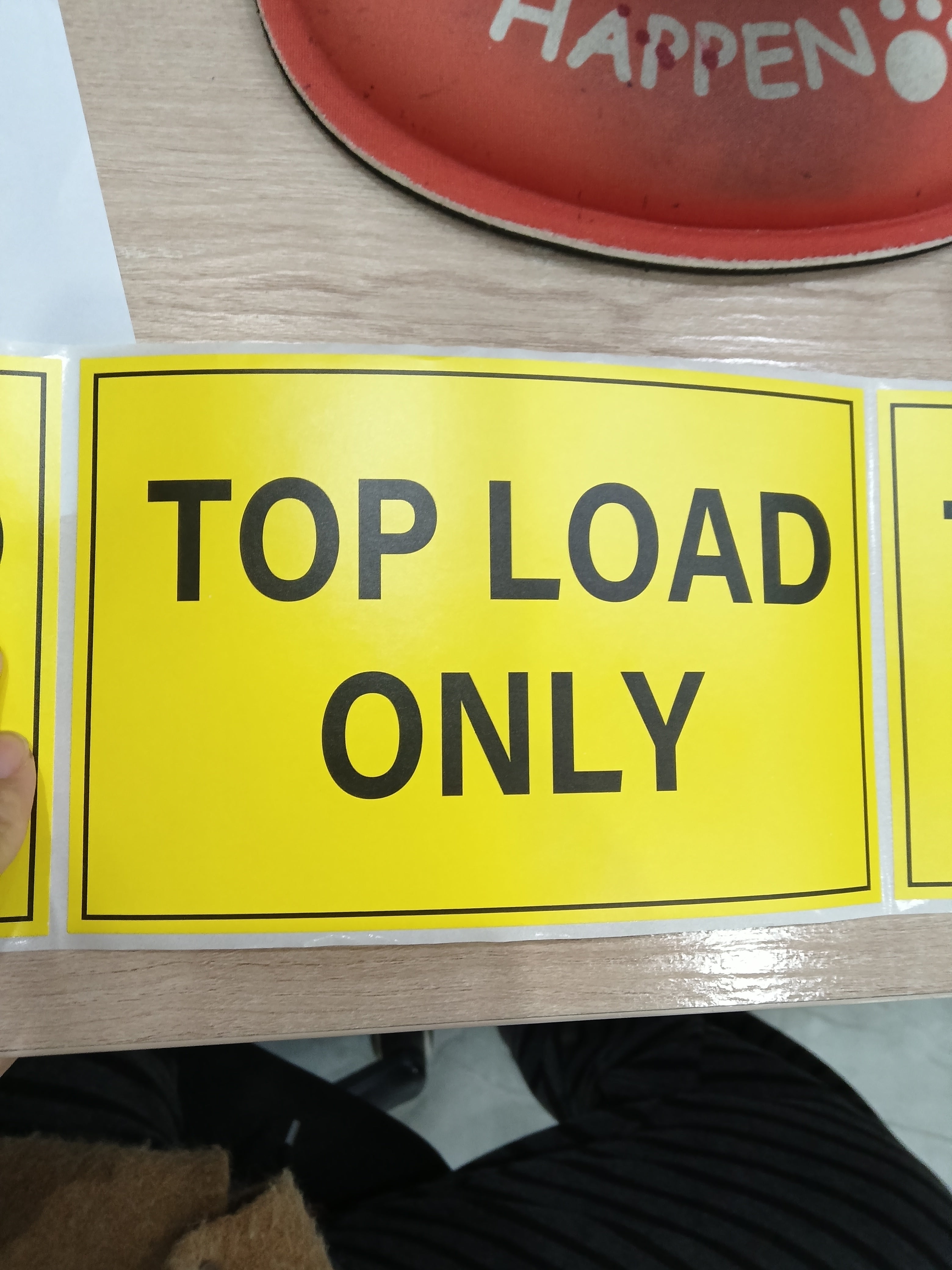 Top Load Only Labels 100 x 150mm Yellow Sticker 500pcs