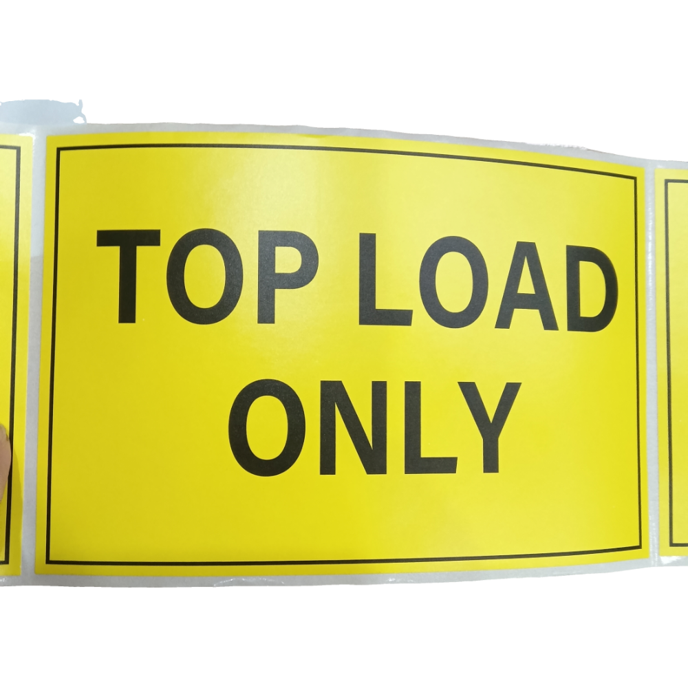 Top Load Only Labels 100 x 150mm Yellow Sticker 500pcs