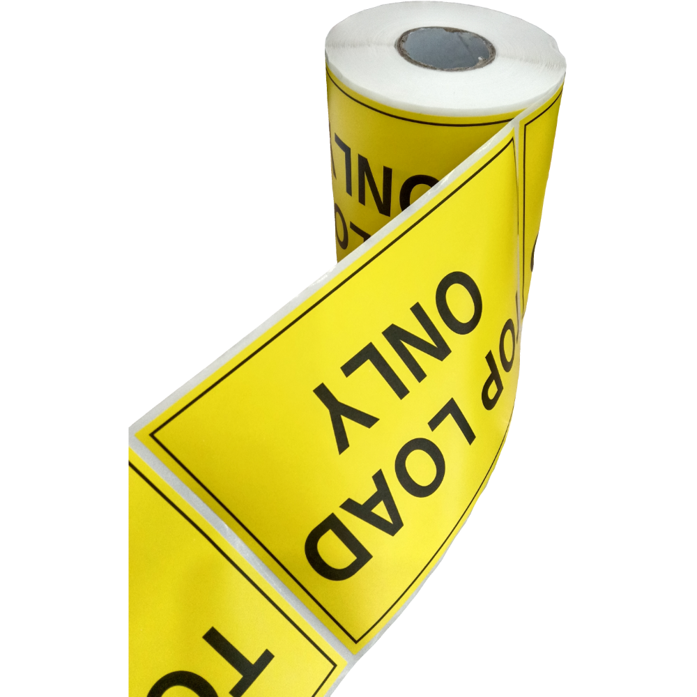 Top Load Only Labels 100 x 150mm Yellow Sticker 500pcs