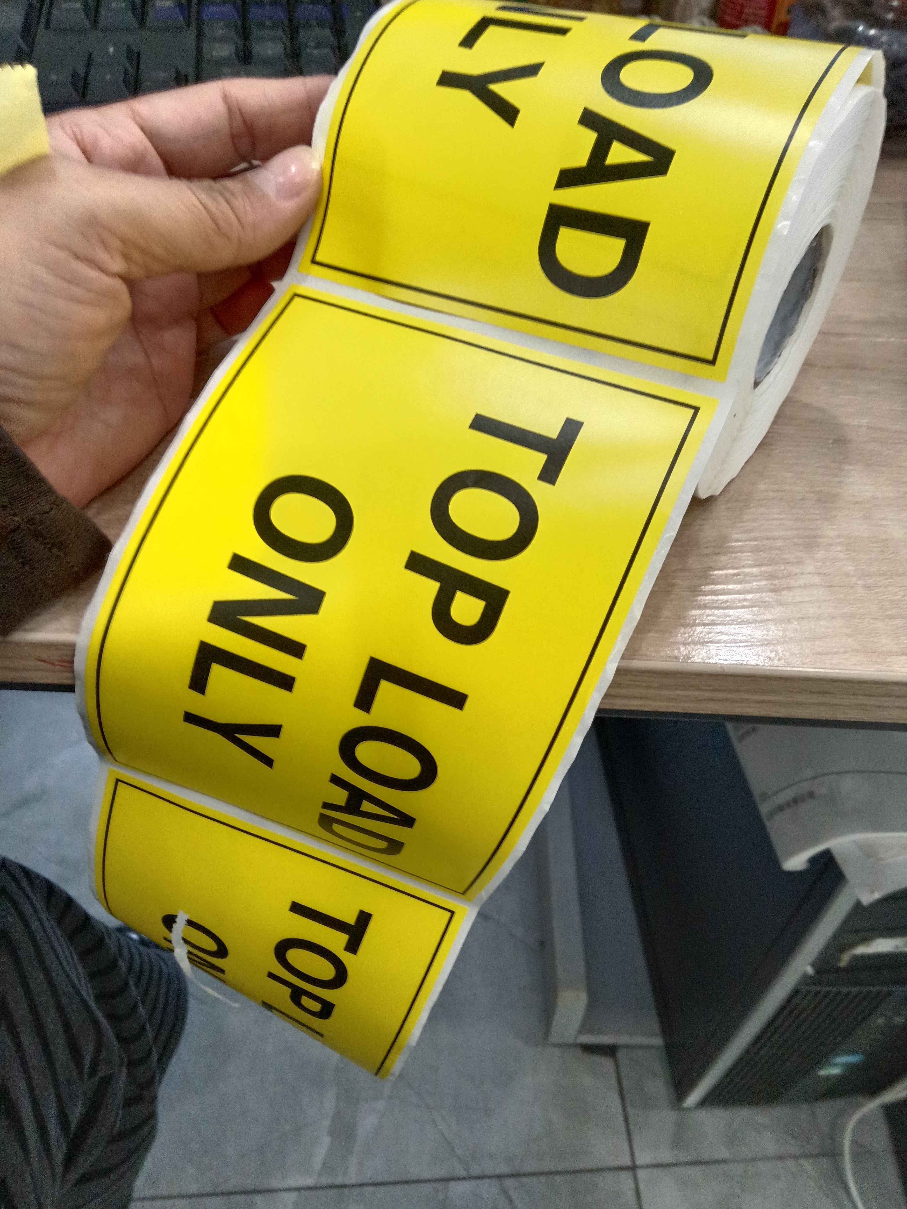 Top Load Only Labels 100 x 150mm Yellow Sticker 500pcs