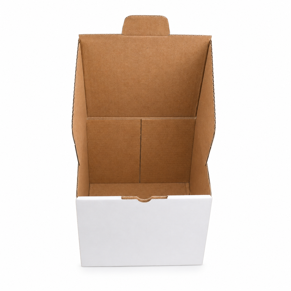 White Die Cut Mailing Box 120 x 120 x 95mm B531 (Cubic 500g)