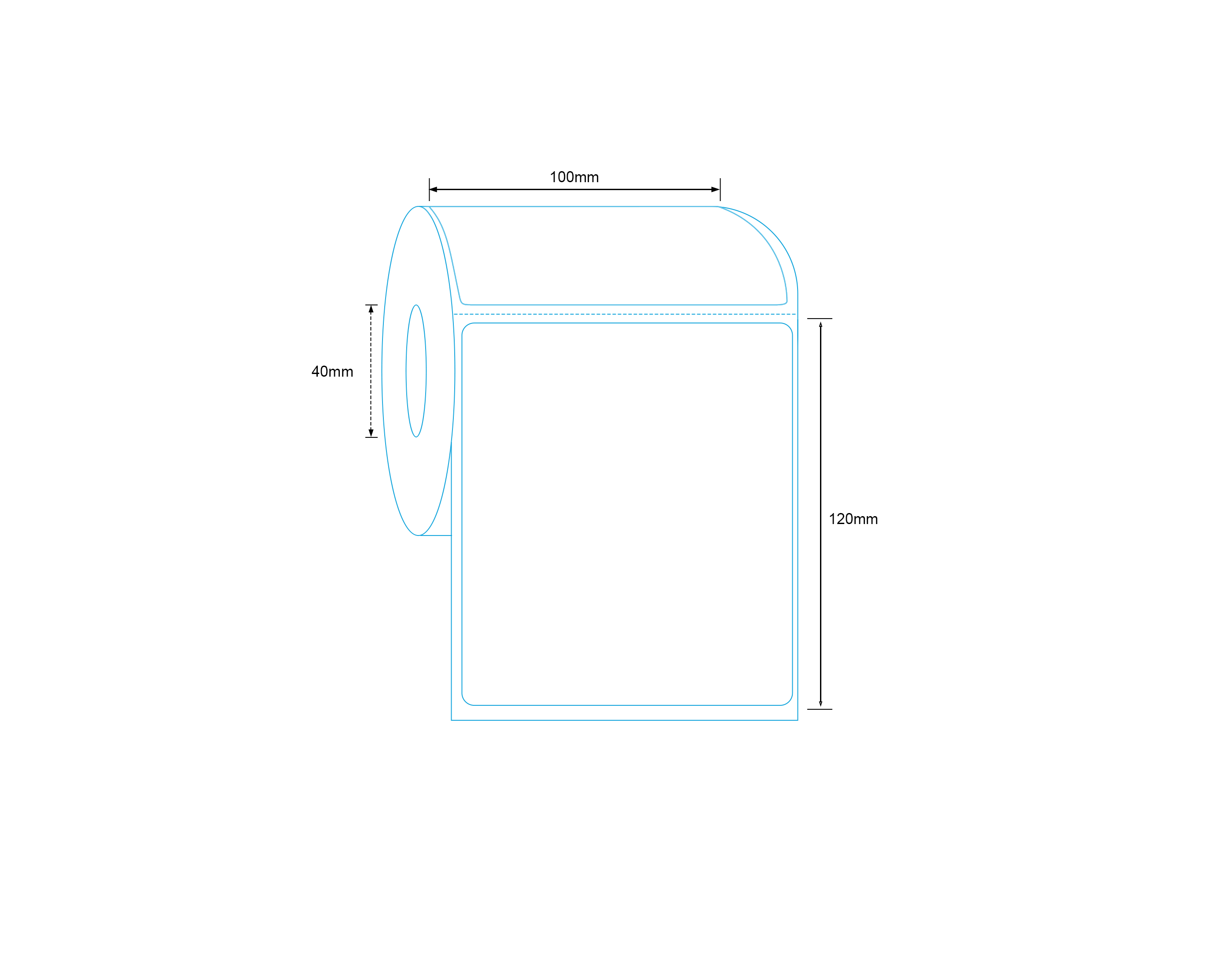 Direct Thermal Label 100mm x 120mm 400 Labels per Roll
