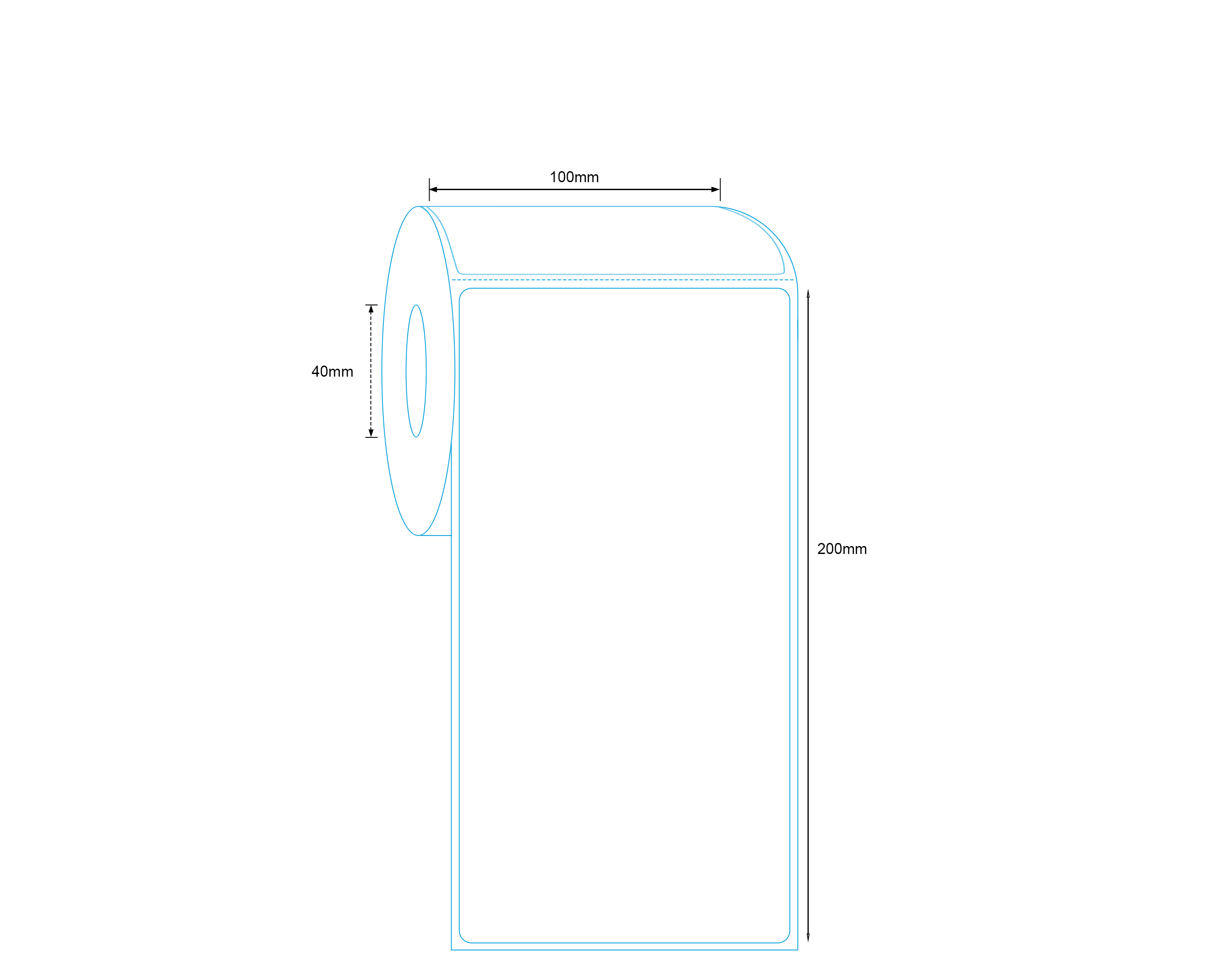 4 Rolls 100mm x 200mm Direct Thermal Labels White - 300 Labels per Roll