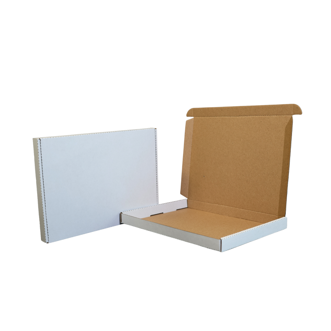 310 x 230 x 16mm A4 Tuck Front Superflat White Mailing Box B37