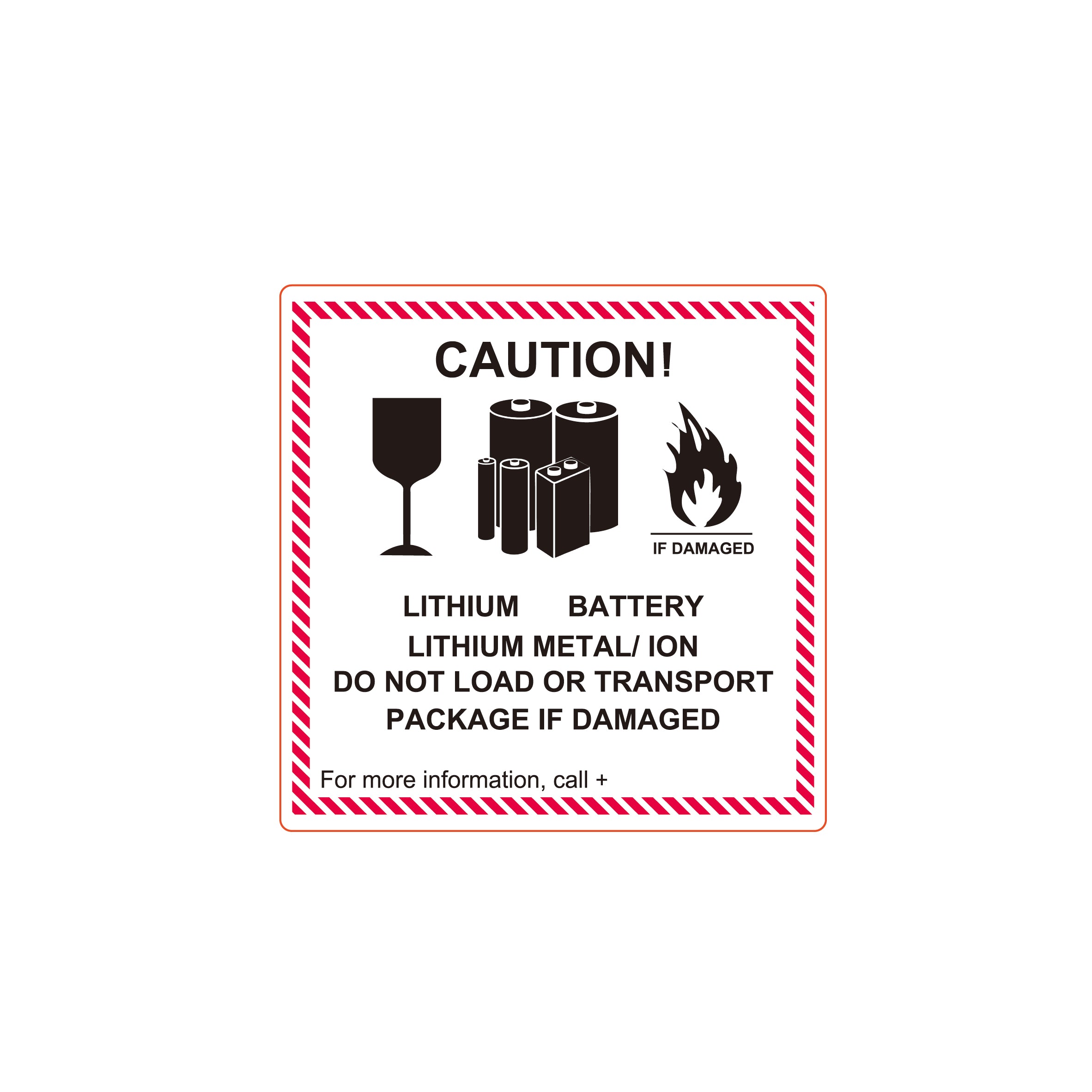 Class 9 Lithium Hazard Warning Label 100 x 100mm 500 Labels