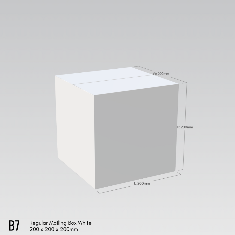 200 x 200 x 200mm Regular Mailing Box White B7